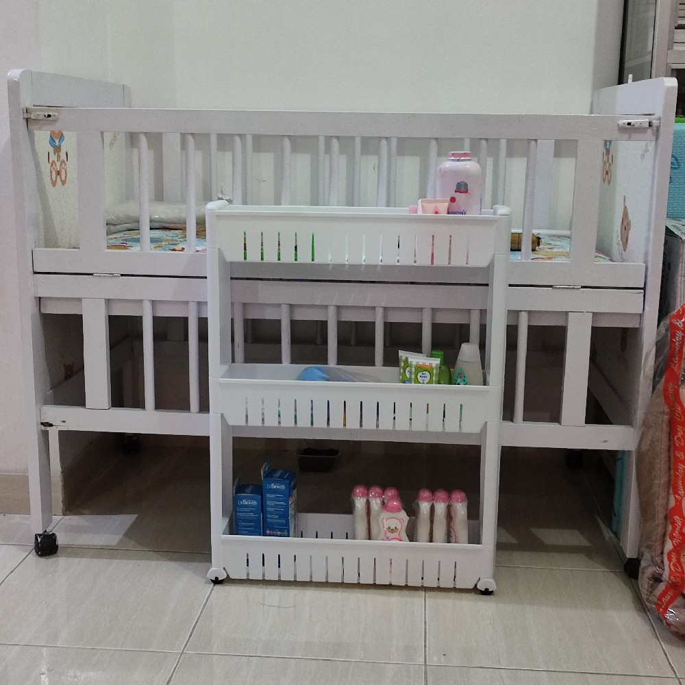 Shabbhy Rak Dorong Sudut Alat Dapur Kamar Mandi Organizer