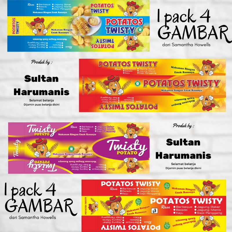 Kertas Kentang ulir foil perak 100 Lembar 1 Pack 4 Gambar  kertas kentang goreng kertas kentang spiral kentang potatos