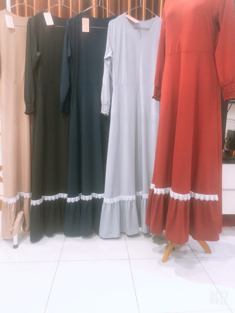 Gamis Jersey Super Remple Renda Busui+saku kanan / R.15 - 153-5068