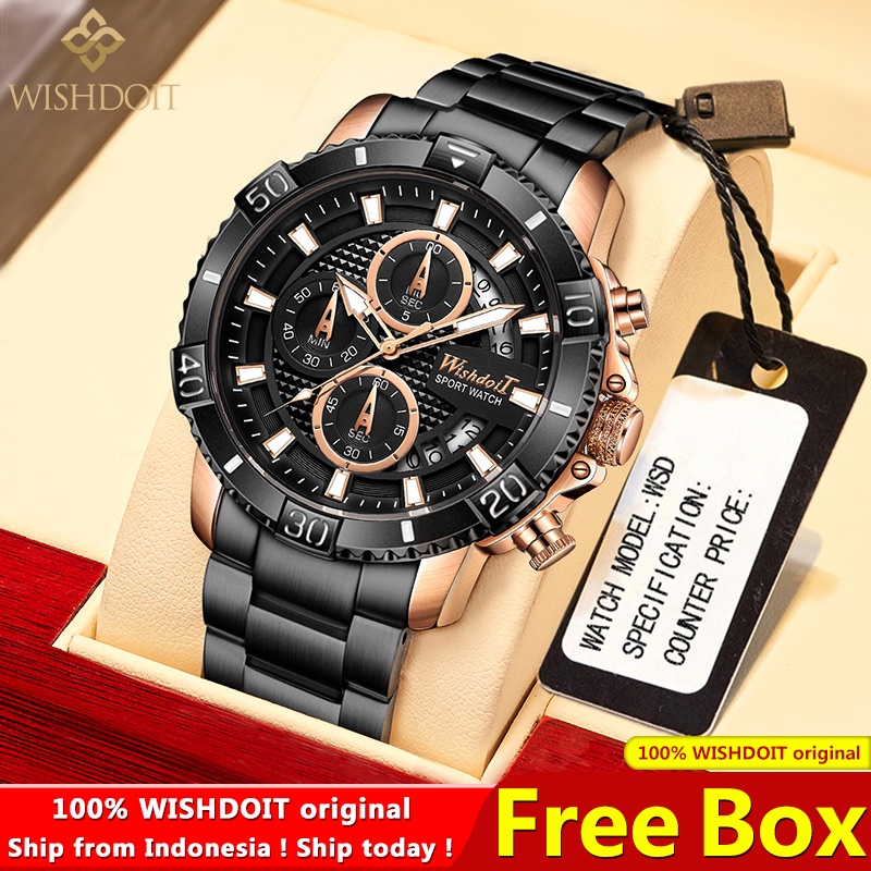 【COD】100%original WISHDOIT Jam Tangan pria anti air original cowok Men watch waterproof WSD-178