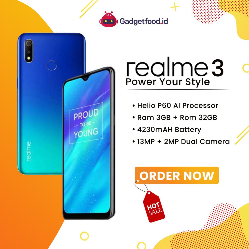 HP REALME 3 RAM 3/32GB ORIGINAL GARANSI RESMI ANDROID HANDPHONE SMARTPHONE TERBARU COD