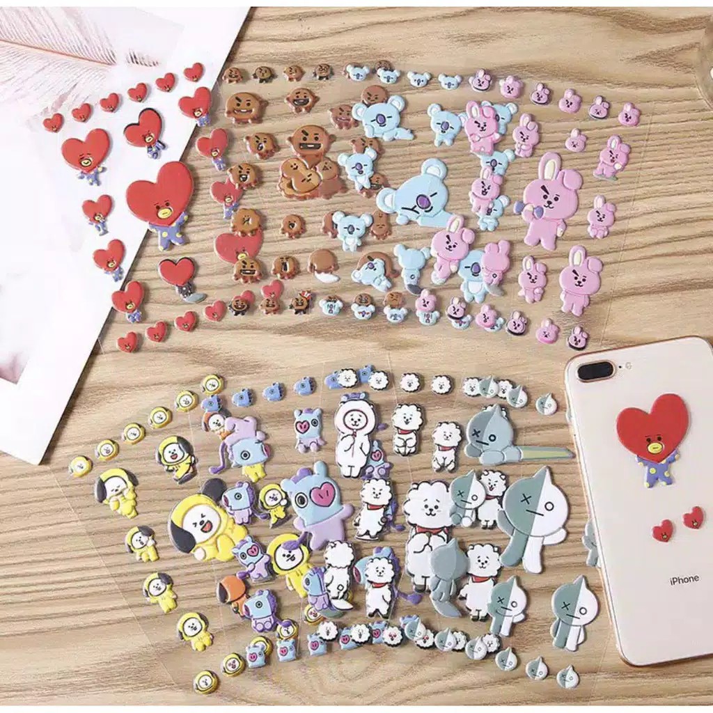 

Sticker 3D Karakter KPOP MF117 Korea Sticker Buku & Alat Tulis Label Dekorasi