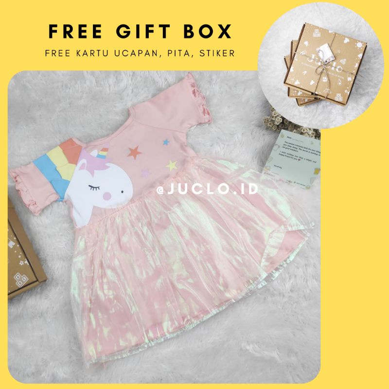 Dress Bayi Perempuan Baju Bayi Cewek Kado Bayi Dress Unicorn Anak Kado Baby Baru Lahir 1 tahun