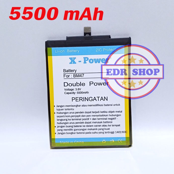Batre Xiaomi Redmi 4X BM47 Batu Baterai Battery Tanam Double Power