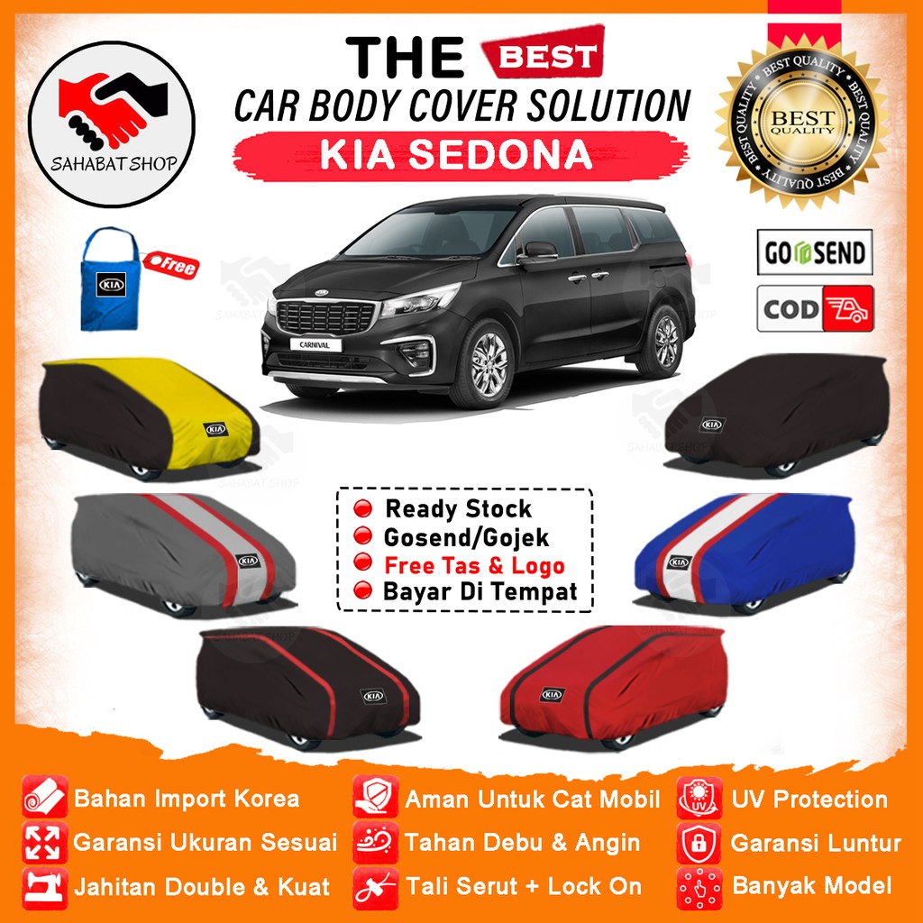 Sahabat Body Cover Mobil Sedona / Sarung Penutup Kia Sedona Outdoor / Selimut Tutup Kerudung Mantel Jas Kerodong Kelambu Pembungkus Terpal Mantol Bungkus Mobil Sedona Waterproof Anti Air Model Orange