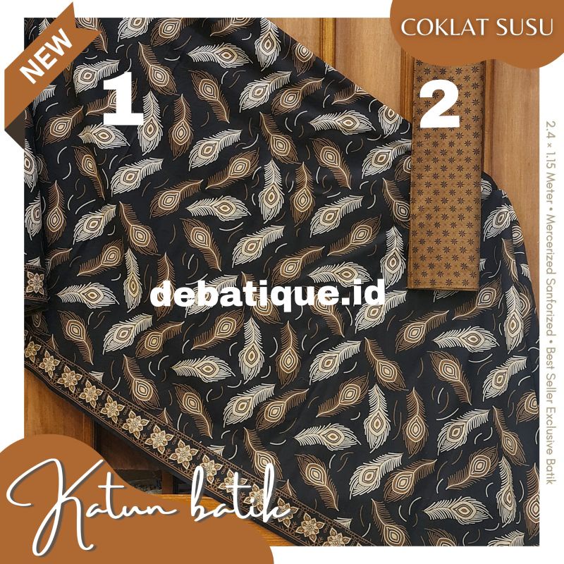 Kain Katun Batik Solo Premium Coklat Susu