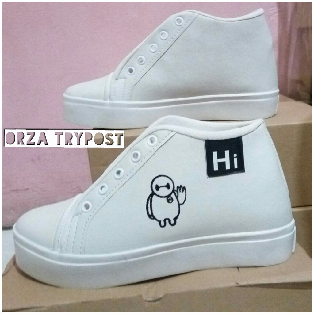 SEPATU SNEAKER BOOT PUTIH WANITA MURAH