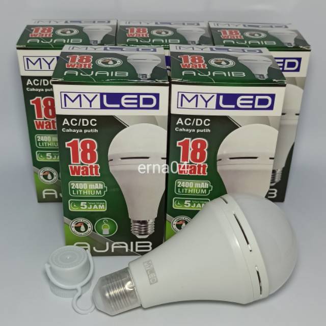 MYLED Lampu LED Emergency AC/DC 18 Watt (Paket 5 Pcs)