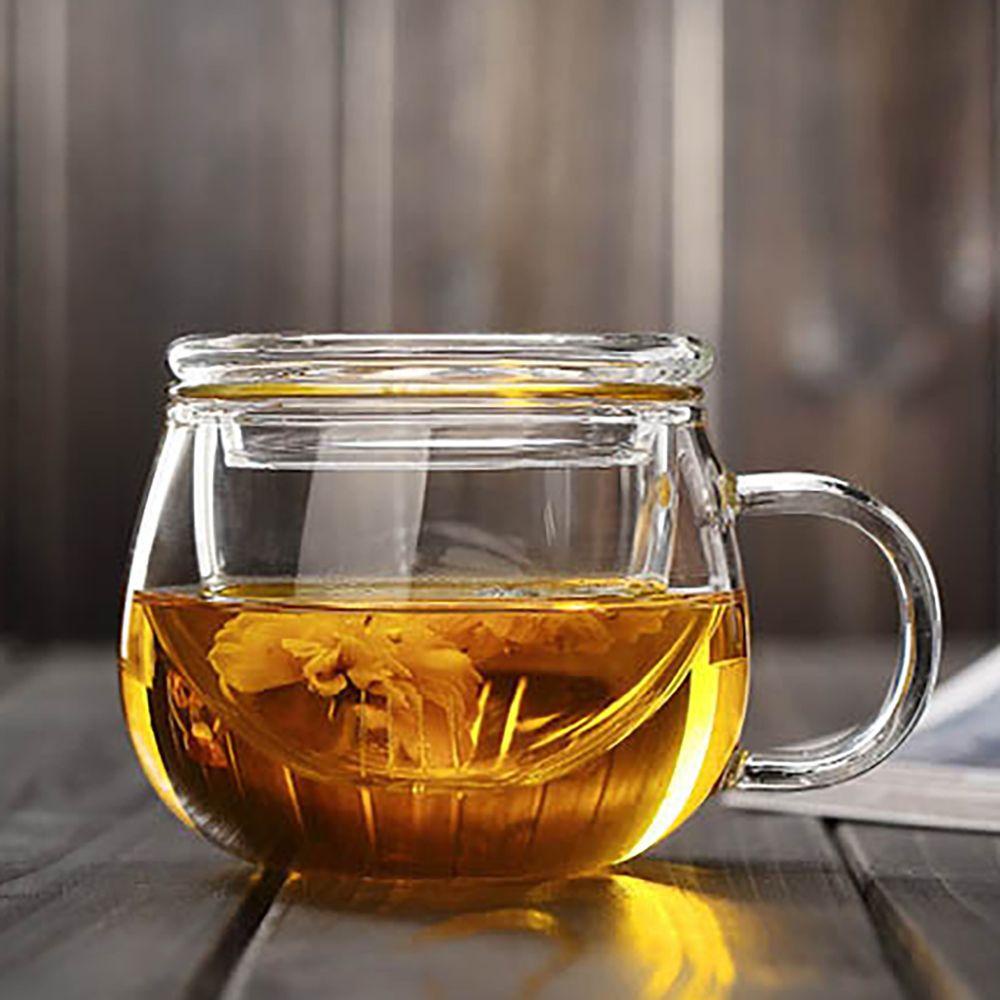 Quinton Cangkir Teh Kreatif Filter Tea Infuser Perlengkapan Minum Rumah Tangga Gelas Kaca Tahan Panas