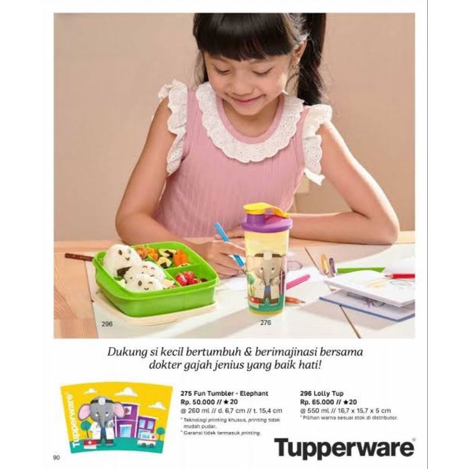 Tupperware Paket Lolly Tup & Fun Tumbler (2 Pcs) // Kid Lunch Set Wadah Tempat Bawa Bekal Makan Minu