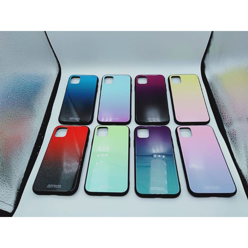 SAMSUNG A51/SAMSUNG A70/SAMSUNG A71/SAMSUNG A91 GLASS CASE RAINBOW WARNA RANDOM (GROSIR)