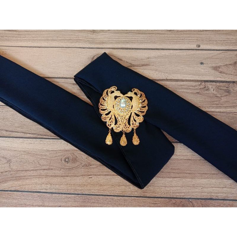 senteng atau selendang sifon-Hitam