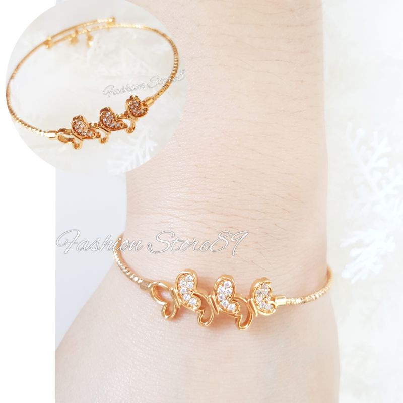 Gelang Bangle Free Size Dewasa Anak Love Buterfly impor xuping Yaxiya Gelang Anak Gelang Dewasa