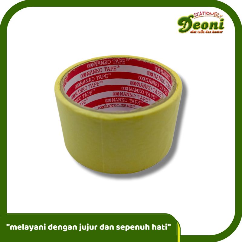 

NANKO Lakban Kertas 48 mm x 18 Yard Masking Tape Kuning Tipis