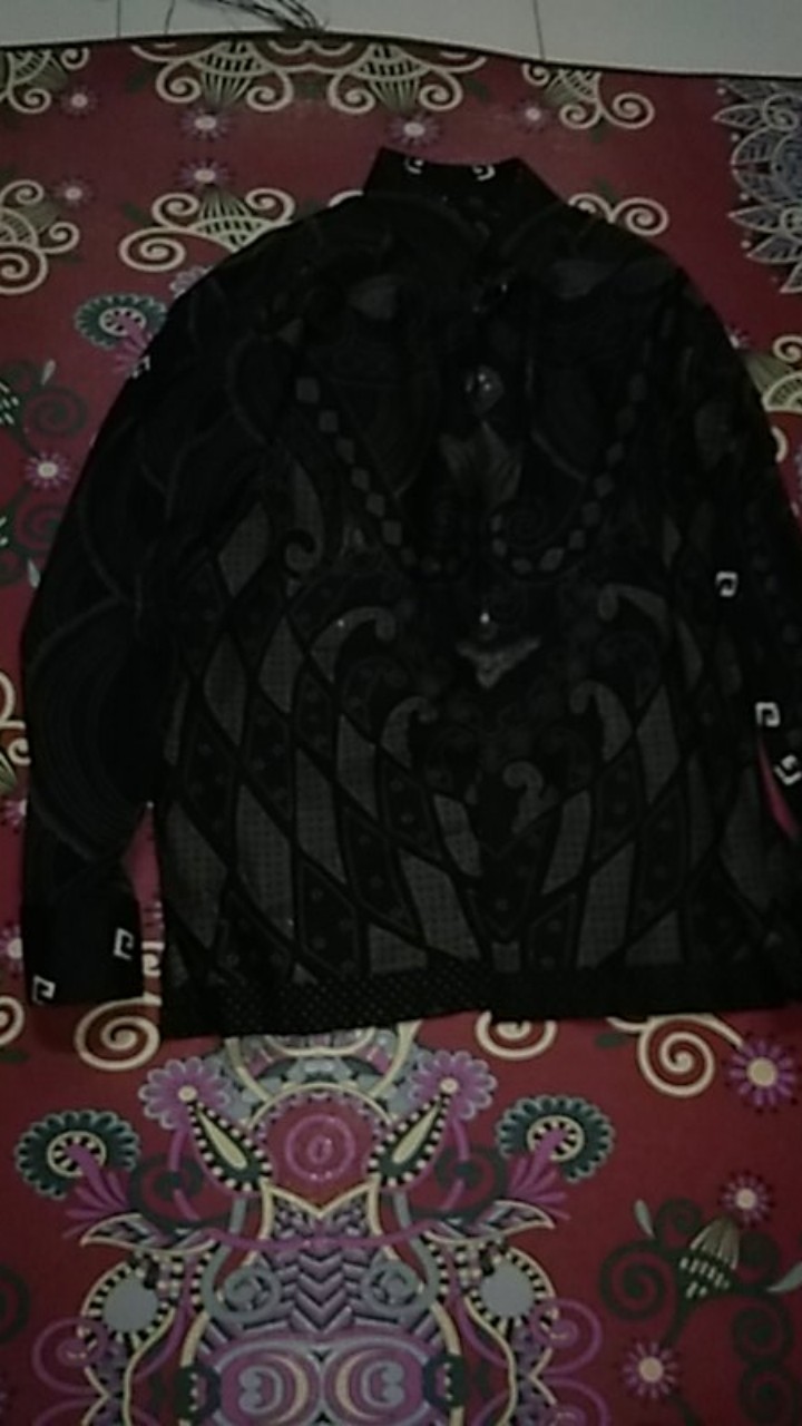 Kemeja Batik Pria Lengan Panjang Size M L Xl Xxl  Bswart Batik Hrb026 Kenongo Hem Panjang Padi.