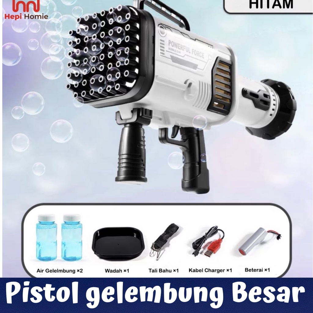BISA COD Mainan tembakan gelembung busa ukuran besar bubble gun machine jumbo 60 lubang mainan anak 
