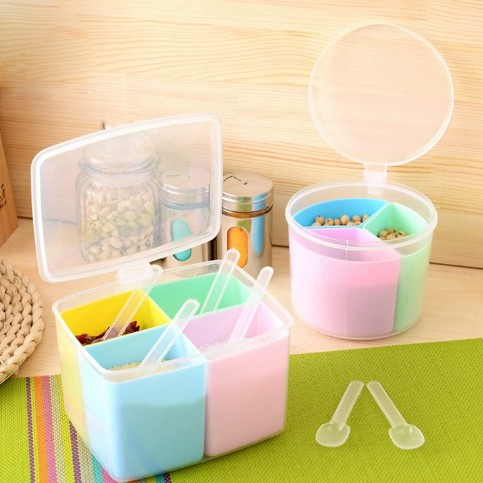 Tempat Bumbu Dapur Cristal Rak 5 Susun Putar Tiap Susun Ada Tutupnya