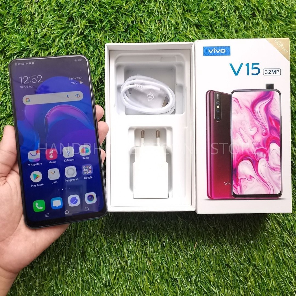 HANDPHONE VIVO V15 6/64GB FULLSET NO HEADSET SECOND SEKEN BEKAS MURAH