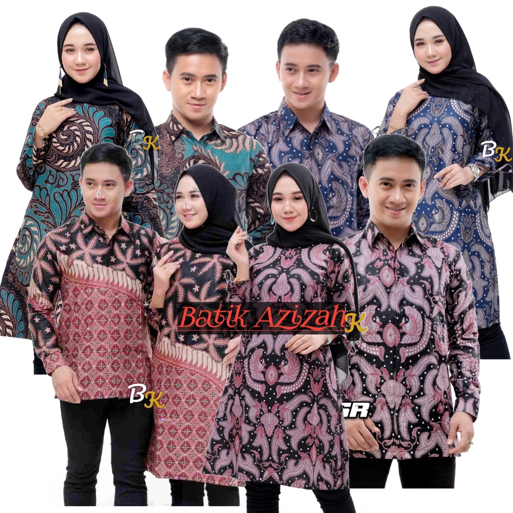 Jual Maura Couple Batik Seragam Batik Couple Atasan Batik Wanita ...