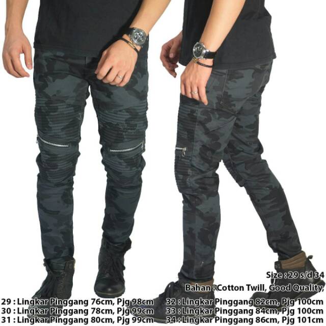 BIKER CHINO CAMOUFLAGE ARMY NAVY CELANA JEANS CELANA BIKER CELANA BIKER PRIA CELANA CHINO PREMIUM