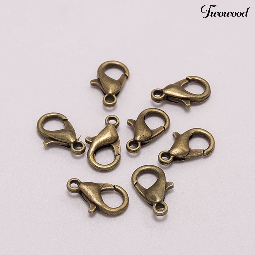 Twowood 50Pcs Lobster Hooks Plated Multipurpose DIY Bracelet Necklace Key Ring Lobster Clasps Jewelry Findings