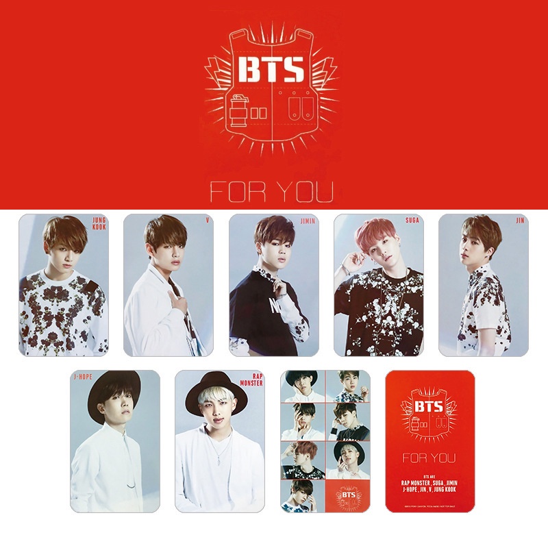 7 / 8pcs / set Kartu Pos Foto BTS Bangtan Boys SUGA JiMin V RM Jin J-Hope Jung Kook