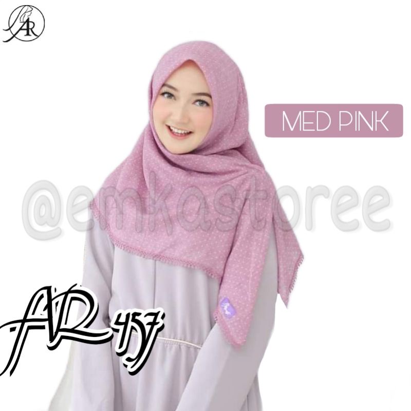 HIJAB ARRAFI TERBARU 2021 HIJAB SEGIEMPAT ARRAFI 457 MOTIF POLKA