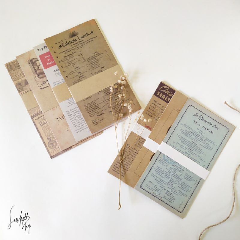 Jual Kertas Vintage For Scrapbook Journaling, Old Antique Book Paper ...