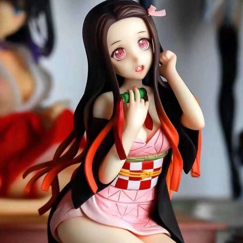 Mainan Action Figure Model Anime Demon Slayer Kimetsu No Yaiba Kamado Nezuko Berlut Bahan PVC Ukuran 12cm