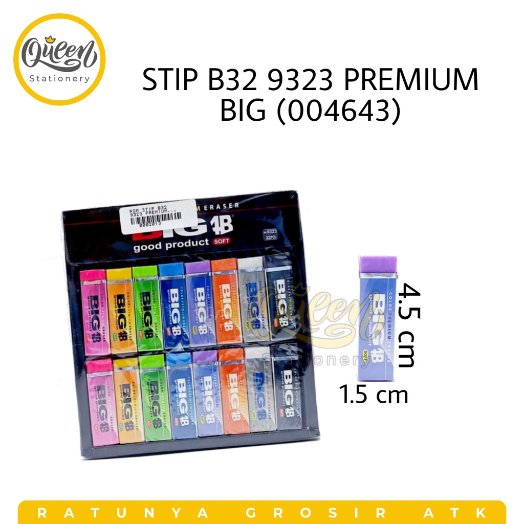 

1 PCS STIP B32 9323 PREMIUM BIG / PENGHAPUS WARNA / ERASER (004643)