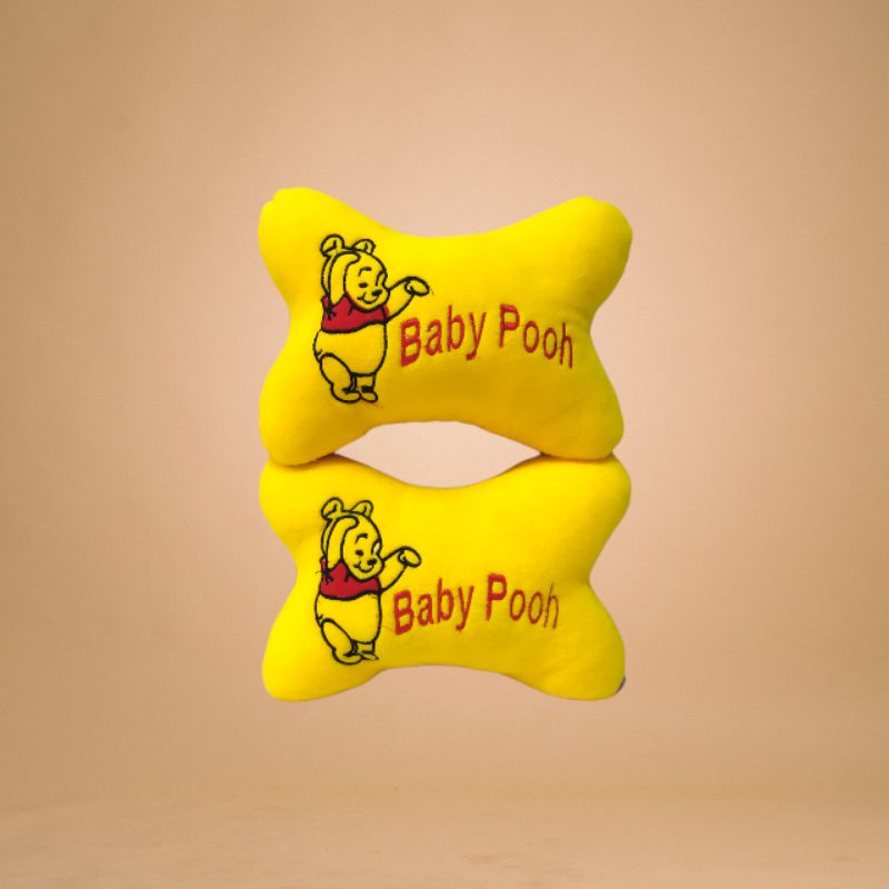 Headrest Car Set Baby Pooh Bantal Mobil Set Karakter Baby Pooh 2in1 Set Bantal Mobil Karakter Baby Pooh 2in1