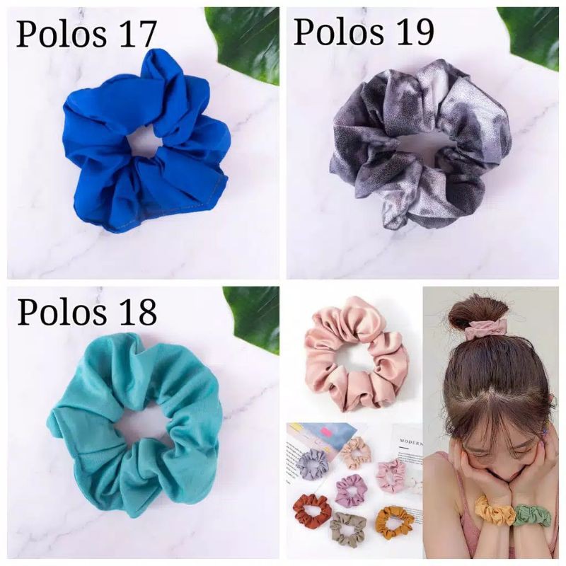 Ikat Rambut Ponytail Elastis Warna-Warni Gaya Korea Wanita Scrunchie / Cepol Rambut Aksesoris Rambut