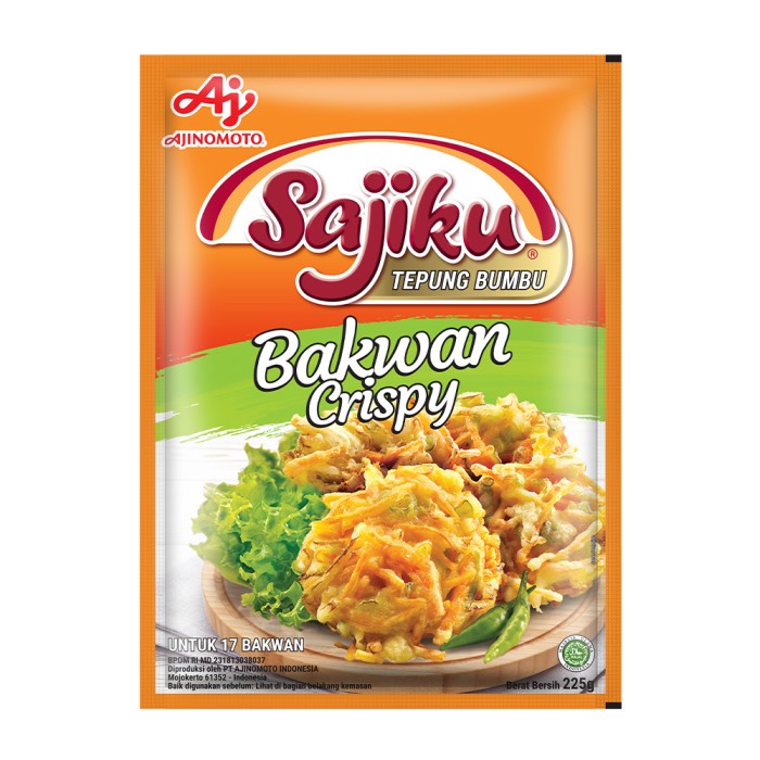 

Ds11 Sajiku® Tepung Bumbu Bakwan Crispy 225G G6B040B1