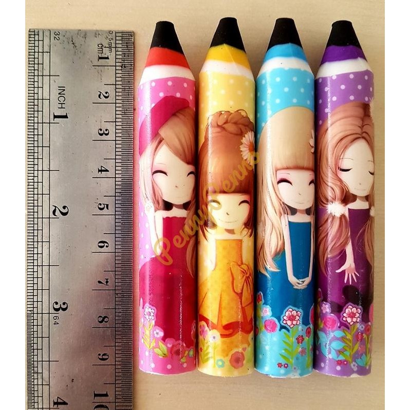 

nn Penghapus Bentuk Pensil Unik dan Lucu ( Tinggi 9cm) Model Kartun Cewek