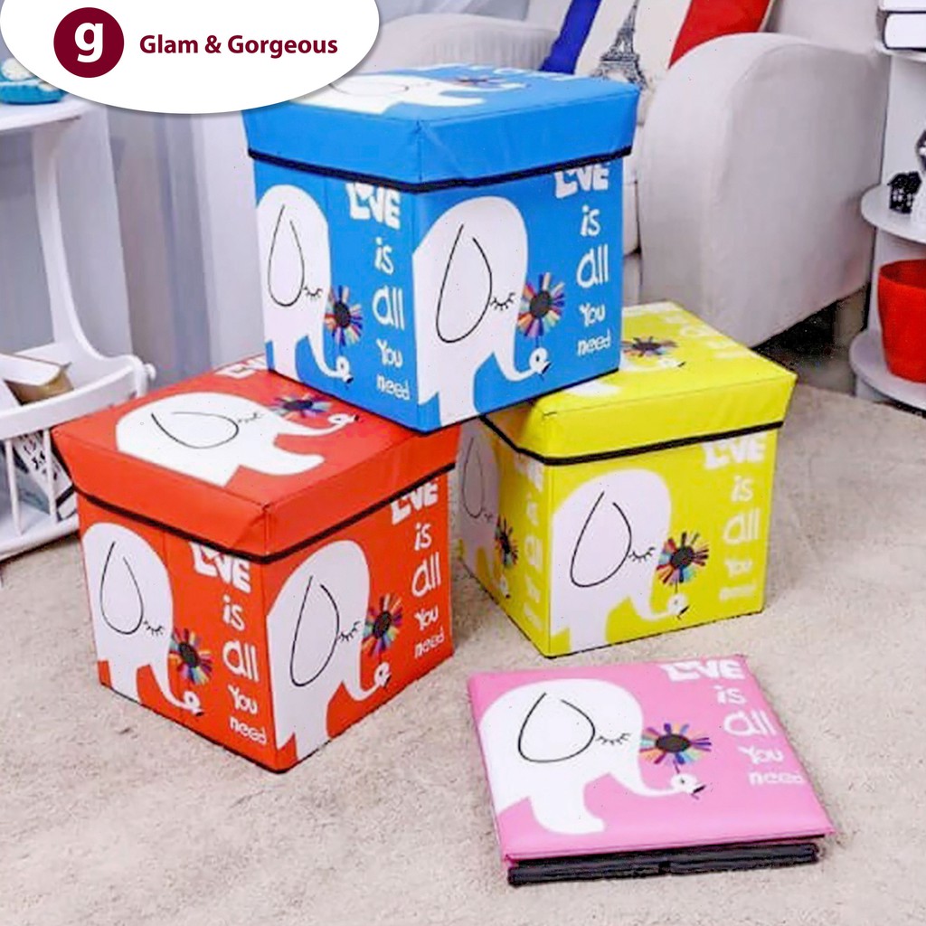 SB004 - Animal Storage box / Storage Stool / Tempat Mainan Ukuran 30cm