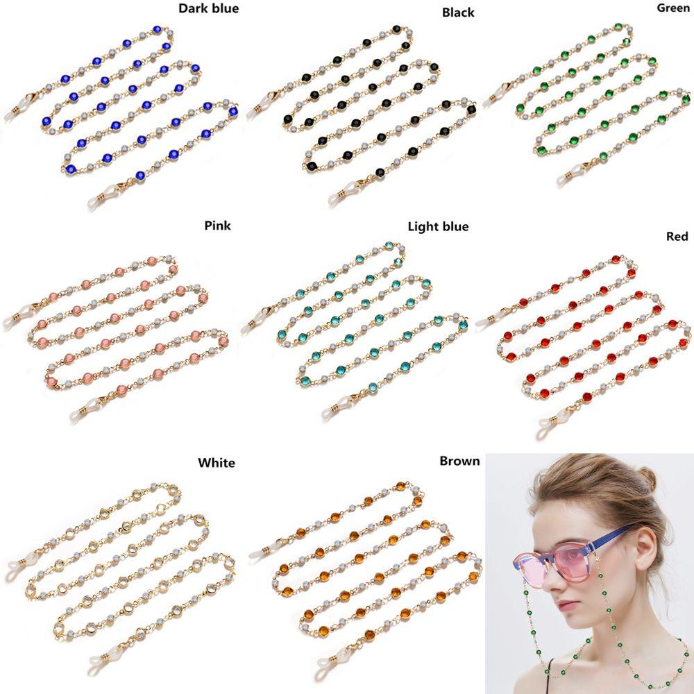 Rantai Kacamata Nanas Pria Wanita Glass Beads Crystal Eye wear Aksesoris