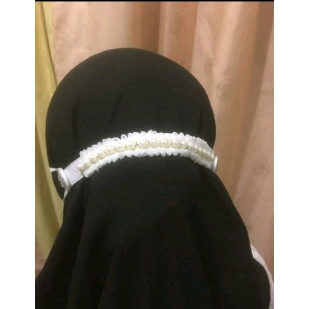 {COD}penyabung pengait masker/sambungan cantolan masker hijab /headloop Renda Putih /COD