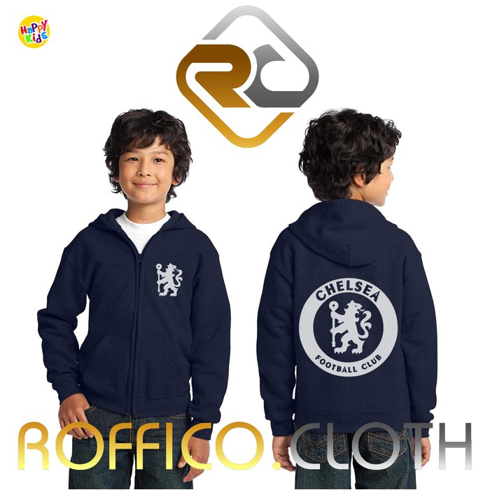Jaket Sweater Hoodie Zipper Anak Chelsea FC Unisex - Roffico Kids