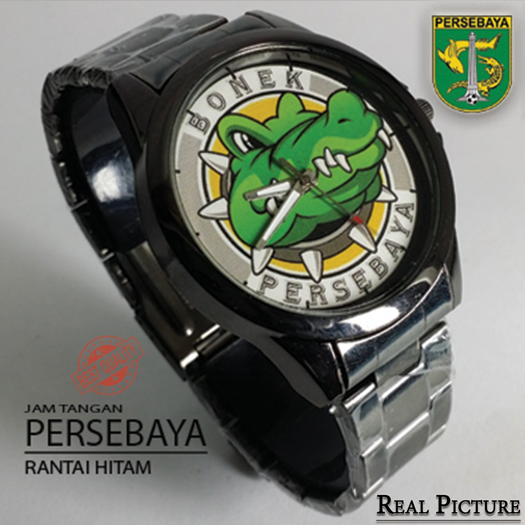 (BEST ITEM) JAM PERSEBAYA RANTAI HITAM (MOTIF) 4