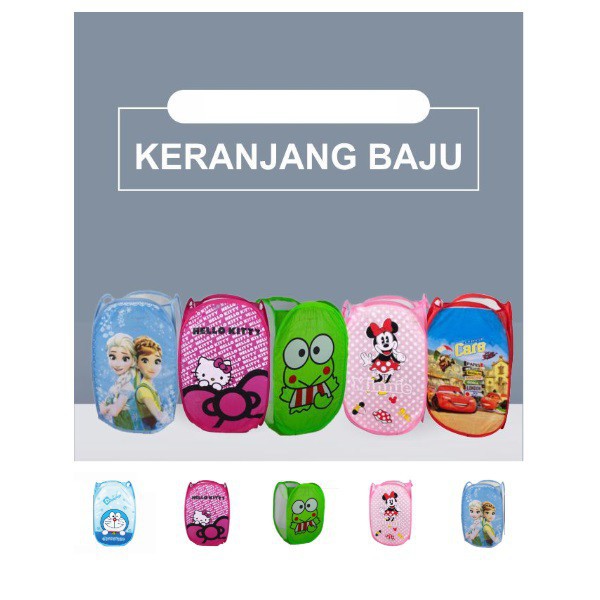 Keranjang Baju Kotor Lipat Motif Berkarakter Laundry Bag Laundry Basket