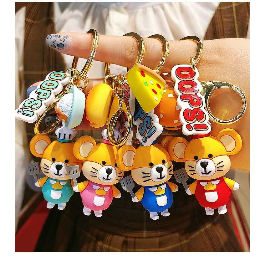 GANTUNGAN KUNCI CHEF TIKUS / HAMBURGER / KEY CHAIN / KEYCHAIN MOUSE / GANTUNGAN KUNCI TIKUS KOKI