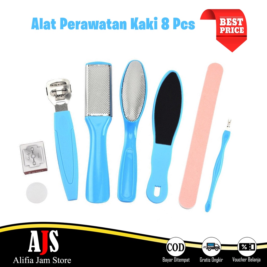 Penghalus Tumit kaki Kasar Alat Perawatan Kaki Manicure Pedicure Foot Care Set 8 Pcs