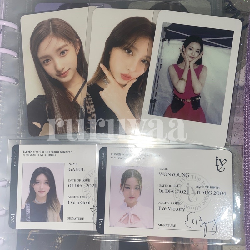 IVE PHOTOCARD ALBUM ELEVEN SELFIE IDCARD ID CARD POLAROID WITHDRAMA WD BENEFIT POB WONYOUNG GAEUL LE