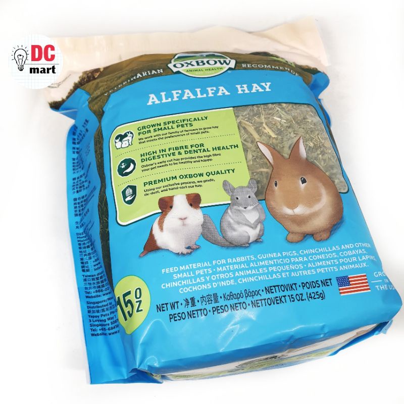 Oxbow Alfalfa Hay 15oz/425 Gram / Makanan Jerami Rabbit ,Guinea Pig &amp; Other Alfafa HAY