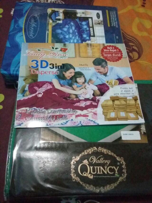 Id. Vallery - Sprei King T.30 Jacguard / Aloe Vera Motif Dark Green