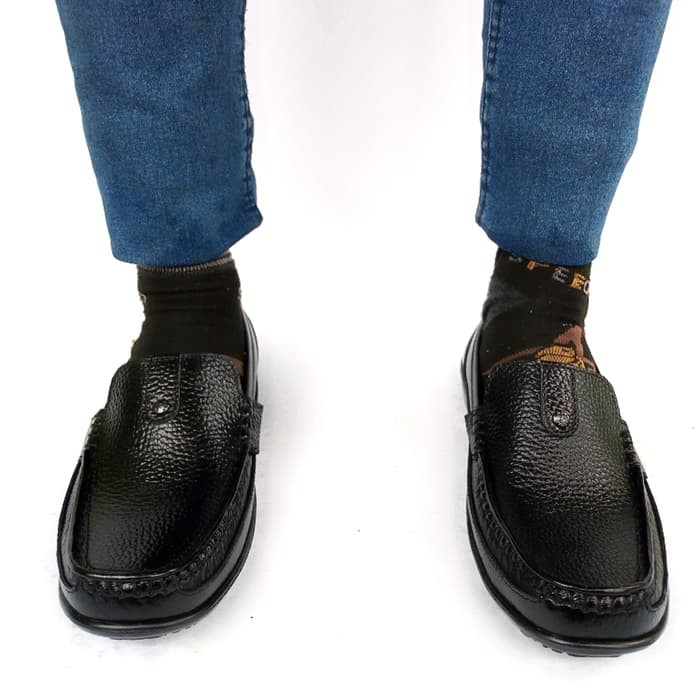 Sepatu Kasual Pria Slip On Kulit Asli Rasheda 018