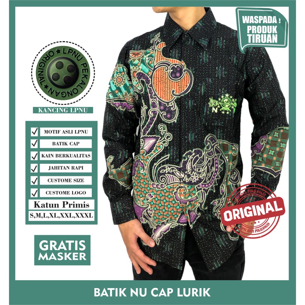 Kemaja NU Nahdlatul Ulama Kemeja Batik NU Cap Lurik Batik NU Original LPNU