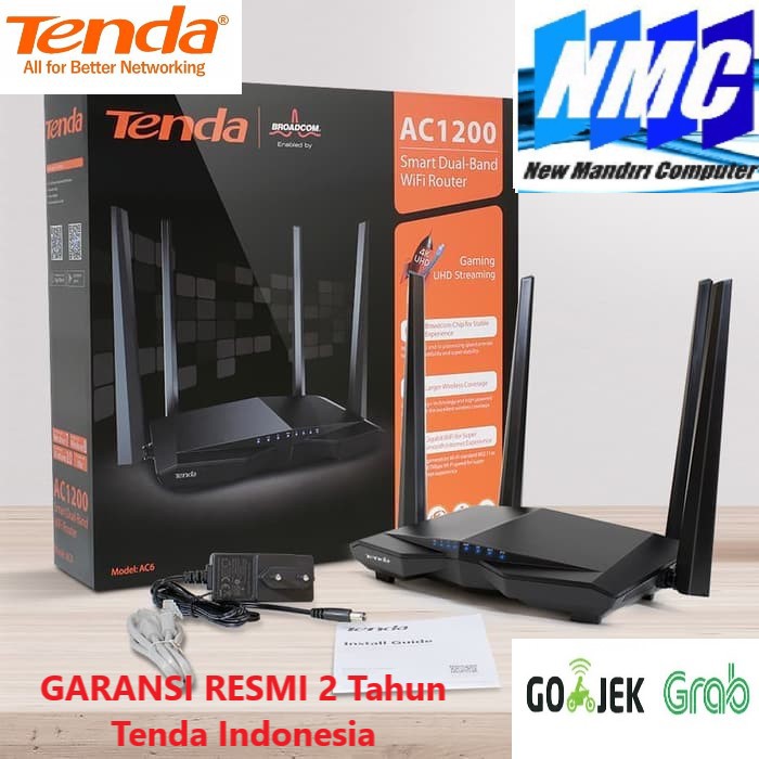 Tenda AC6 HIGH SPEED REPEATER WIFI AC1200 MU-MIMO SMART DUAL-BAND ROUTER