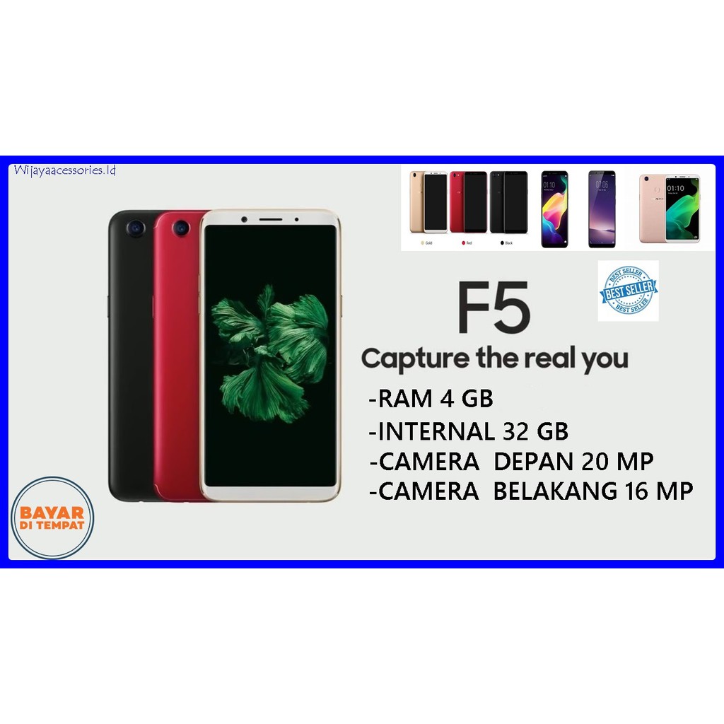 TERLASIR HP OPPO F5 RAM 4/32 GB GARANSI RESMI 1 TAHUN