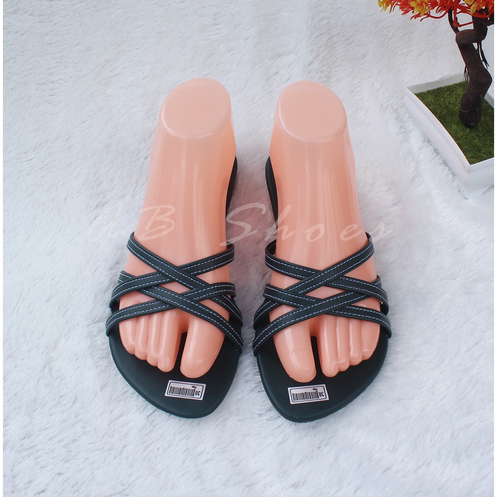 Sandal Wanita Sandal Teplek Wanita Termurah Sandal Flat Wanita Sandal Wanita Korea Tali Silang